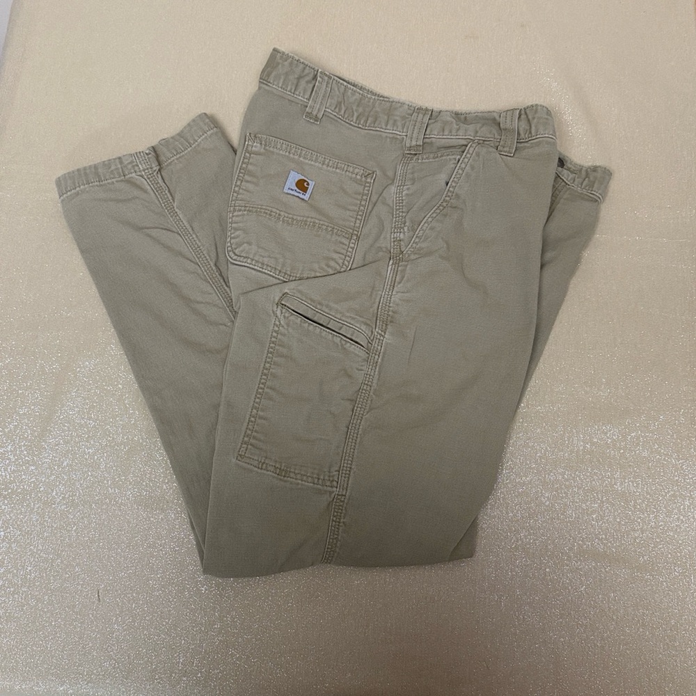 Carhartt  Khaki relaxed fit 5 pocket work Pants 38x32